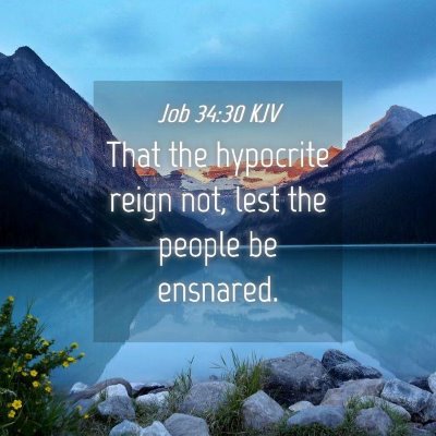 Picture 04 - Job 34:30 KJV - That the hypocrite reign not, lest the people be - Bible Verse Picture