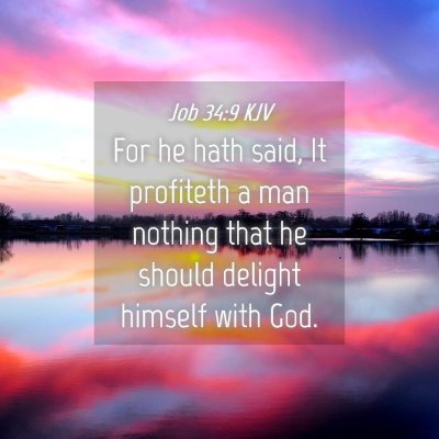 Picture 04 - Job 34:9 KJV - For he hath said, It profiteth a man nothing that - Bible Verse Picture