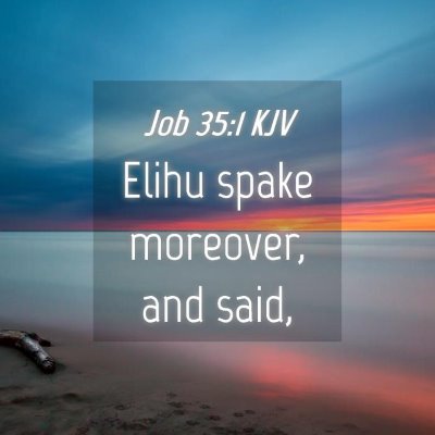 Picture 04 - Job 35:1 KJV - Elihu spake moreover, and - Bible Verse Picture
