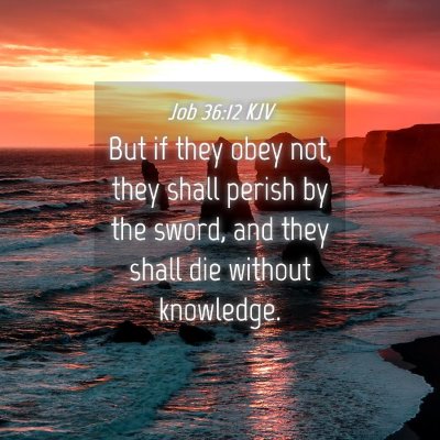 Picture 04 - Job 36:12 KJV - But if they obey not, they shall perish by the - Bible Verse Picture