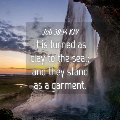 Picture 04 - Job 38:14 KJV - It is turned as clay to the seal; and they stand - Bible Verse Picture