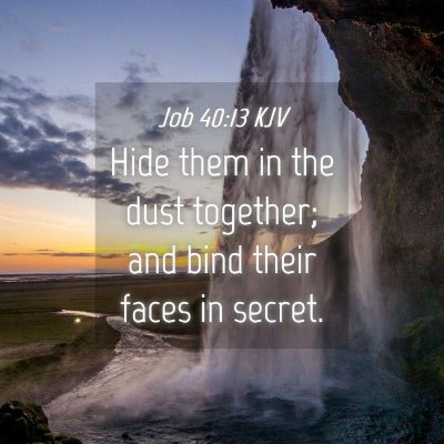 Picture 04 - Job 40:13 KJV - Hide them in the dust together; and bind their - Bible Verse Picture