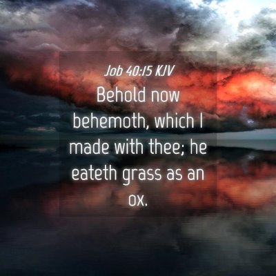 Picture 04 - Job 40:15 KJV - Behold now behemoth, which I made with thee; he - Bible Verse Picture