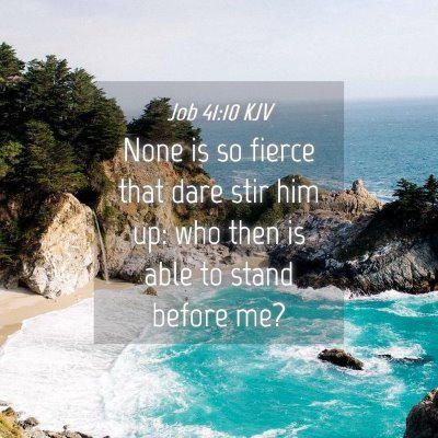 Picture 04 - Job 41:10 KJV - None is so fierce that dare stir him up: who then - Bible Verse Picture