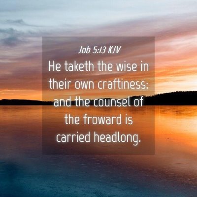 Picture 04 - Job 5:13 KJV - He taketh the wise in their own craftiness: and - Bible Verse Picture