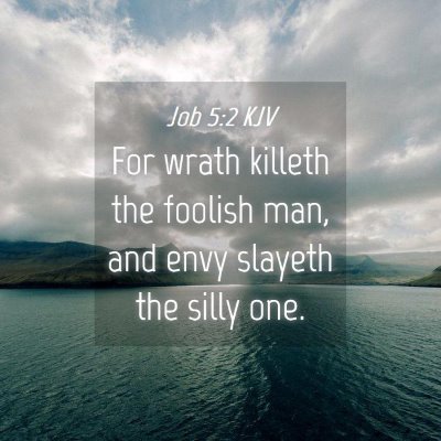 Picture 04 - Job 5:2 KJV - For wrath killeth the foolish man, and envy - Bible Verse Picture