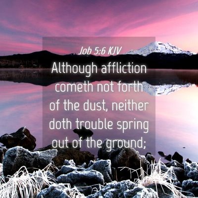Picture 04 - Job 5:6 KJV - Although affliction cometh not forth of the dust, - Bible Verse Picture