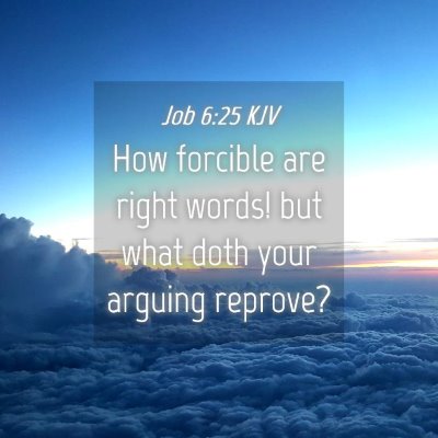 Picture 04 - Job 6:25 KJV - How forcible are right words! but what doth your - Bible Verse Picture