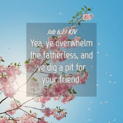 Picture 04 - Job 6:27 KJV - Yea, ye overwhelm the fatherless, and ye dig a - Bible Verse Picture