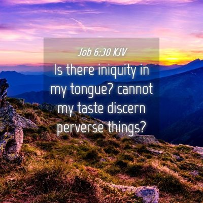 Picture 04 - Job 6:30 KJV - Is there iniquity in my tongue? cannot my taste - Bible Verse Picture