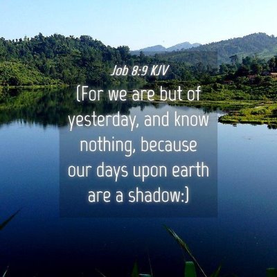 Picture 04 - Job 8:9 KJV - (For we are but of yesterday, and know nothing, - Bible Verse Picture