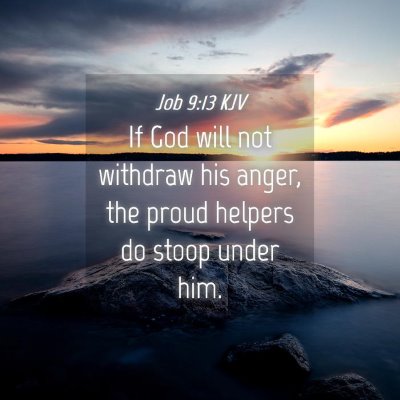 Picture 04 - Job 9:13 KJV - If God will not withdraw his anger, the proud - Bible Verse Picture