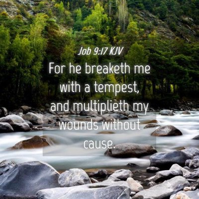 Picture 04 - Job 9:17 KJV - For he breaketh me with a tempest, and - Bible Verse Picture