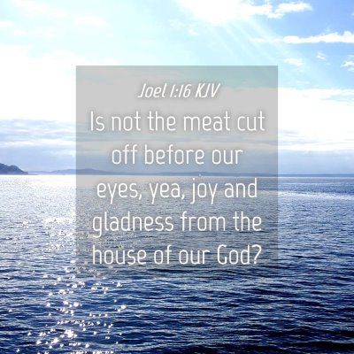 Picture 04 - Joel 1:16 KJV - Is not the meat cut off before our eyes, yea, joy - Bible Verse Picture