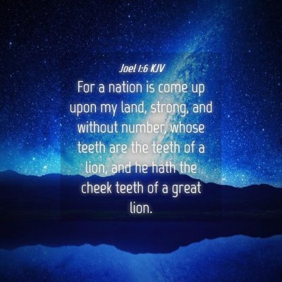 Picture 04 - Joel 1:6 KJV - For a nation is come up upon my land, strong, and - Bible Verse Picture