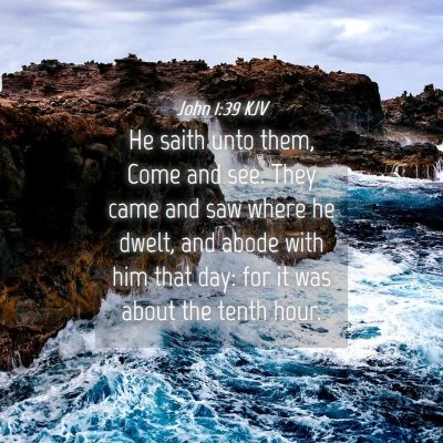 Picture 04 - John 1:39 KJV - He saith unto them, Come and see. They came and - Bible Verse Picture
