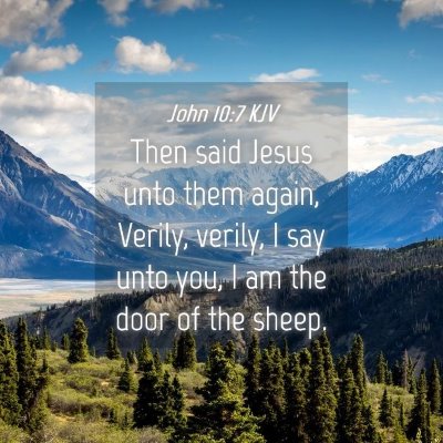 Picture 04 - John 10:7 KJV - Then said Jesus unto them again, Verily, verily, - Bible Verse Picture