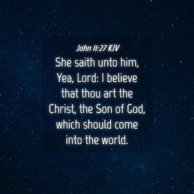 Picture 04 - John 11:27 KJV - She saith unto him, Yea, Lord: I believe that - Bible Verse Picture