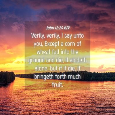 Picture 04 - John 12:24 KJV - Verily, verily, I say unto you, Except a corn of - Bible Verse Picture