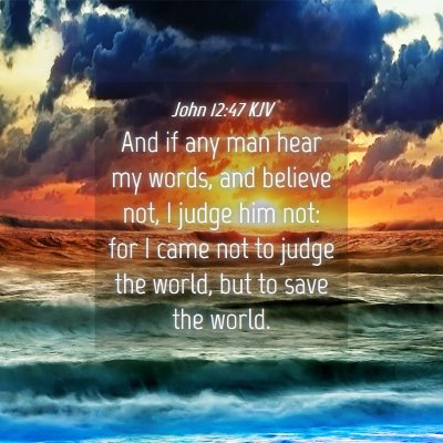Picture 04 - John 12:47 KJV - And if any man hear my words, and believe not, I - Bible Verse Picture