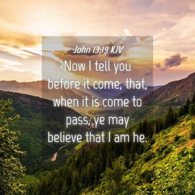 Picture 04 - John 13:19 KJV - Now I tell you before it come, that, when it is - Bible Verse Picture