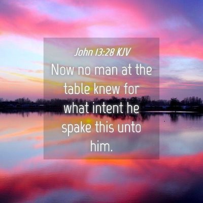 Picture 04 - John 13:28 KJV - Now no man at the table knew for what intent he - Bible Verse Picture