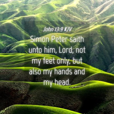 Picture 04 - John 13:9 KJV - Simon Peter saith unto him, Lord, not my feet - Bible Verse Picture