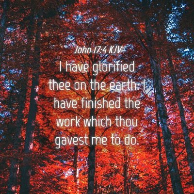 Picture 04 - John 17:4 KJV - I have glorified thee on the earth: I have - Bible Verse Picture