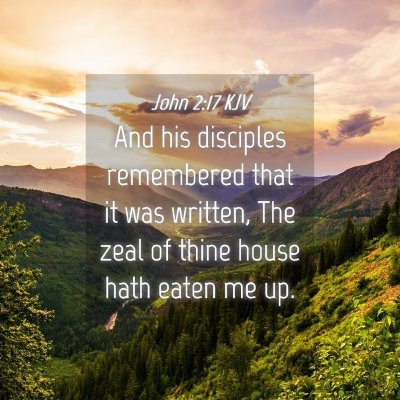 Picture 04 - John 2:17 KJV - And his disciples remembered that it was written, - Bible Verse Picture