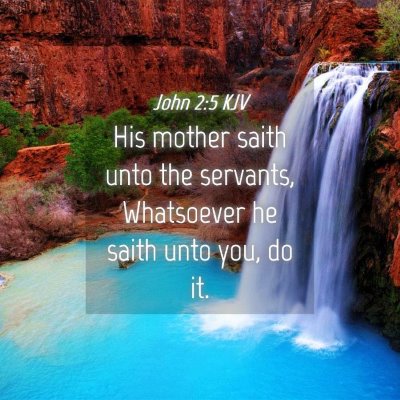 Picture 04 - John 2:5 KJV - His mother saith unto the servants, Whatsoever he - Bible Verse Picture