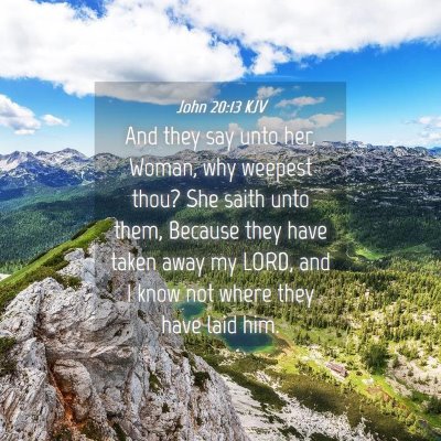 Picture 04 - John 20:13 KJV - And they say unto her, Woman, why weepest thou? - Bible Verse Picture