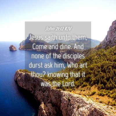 Picture 04 - John 21:12 KJV - Jesus saith unto them, Come and dine. And none of - Bible Verse Picture