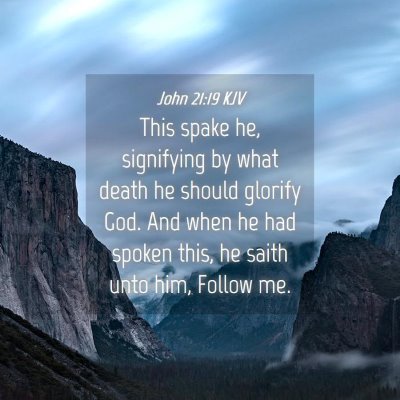 Picture 04 - John 21:19 KJV - This spake he, signifying by what death he should - Bible Verse Picture