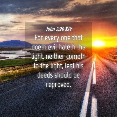 Picture 04 - John 3:20 KJV - For every one that doeth evil hateth the light, - Bible Verse Picture