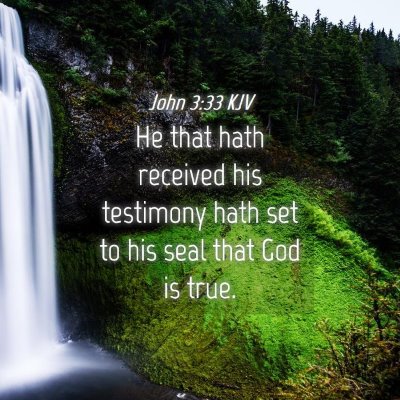 Picture 04 - John 3:33 KJV - He that hath received his testimony hath set to - Bible Verse Picture