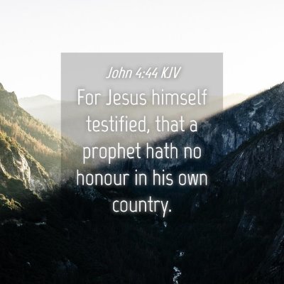 Picture 04 - John 4:44 KJV - For Jesus himself testified, that a prophet hath - Bible Verse Picture