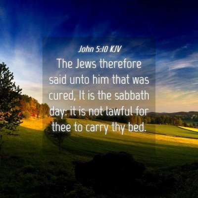 Picture 04 - John 5:10 KJV - The Jews therefore said unto him that was cured, - Bible Verse Picture