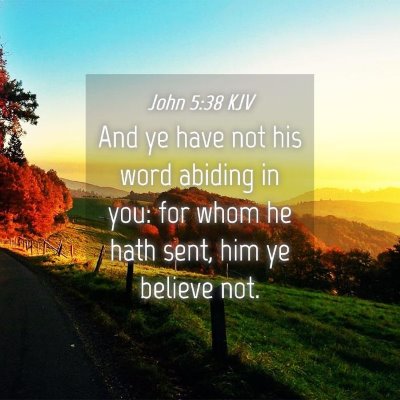 Picture 04 - John 5:38 KJV - And ye have not his word abiding in you: for whom - Bible Verse Picture