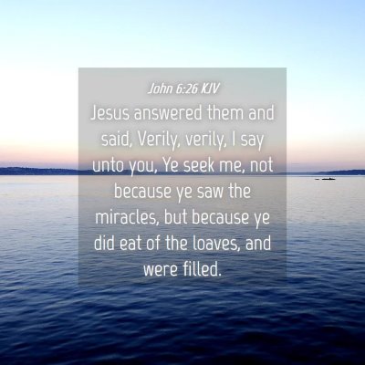 Picture 04 - John 6:26 KJV - Jesus answered them and said, Verily, verily, I - Bible Verse Picture
