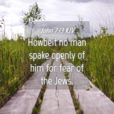 Picture 04 - John 7:13 KJV - Howbeit no man spake openly of him for fear of - Bible Verse Picture