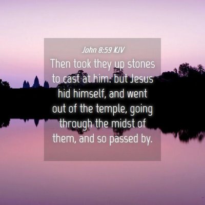Picture 04 - John 8:59 KJV - Then took they up stones to cast at him: but - Bible Verse Picture