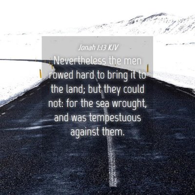 Picture 04 - Jonah 1:13 KJV - Nevertheless the men rowed hard to bring it to - Bible Verse Picture