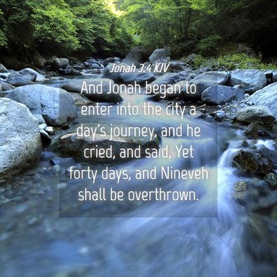 Picture 04 - Jonah 3:4 KJV - And Jonah began to enter into the city a day's - Bible Verse Picture