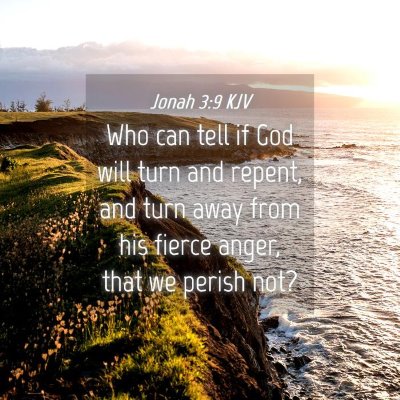 Picture 04 - Jonah 3:9 KJV - Who can tell if God will turn and repent, and - Bible Verse Picture