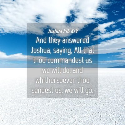 Picture 04 - Joshua 1:16 KJV - And they answered Joshua, saying, All that thou - Bible Verse Picture