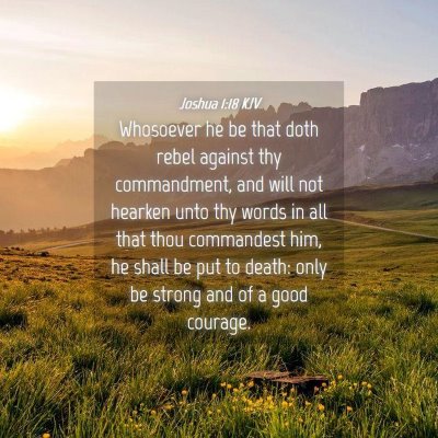 Picture 04 - Joshua 1:18 KJV - Whosoever he be that doth rebel against thy - Bible Verse Picture