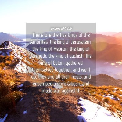 Picture 04 - Joshua 10:5 KJV - Therefore the five kings of the Amorites, the - Bible Verse Picture