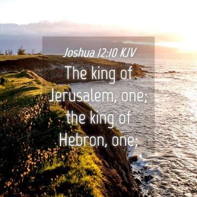Picture 04 - Joshua 12:10 KJV - The king of Jerusalem, one; the king of Hebron, - Bible Verse Picture