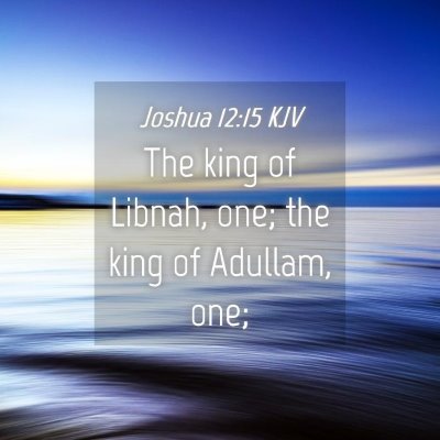 Picture 04 - Joshua 12:15 KJV - The king of Libnah, one; the king of Adullam, - Bible Verse Picture