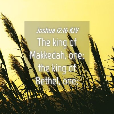 Picture 04 - Joshua 12:16 KJV - The king of Makkedah, one; the king of Bethel, - Bible Verse Picture